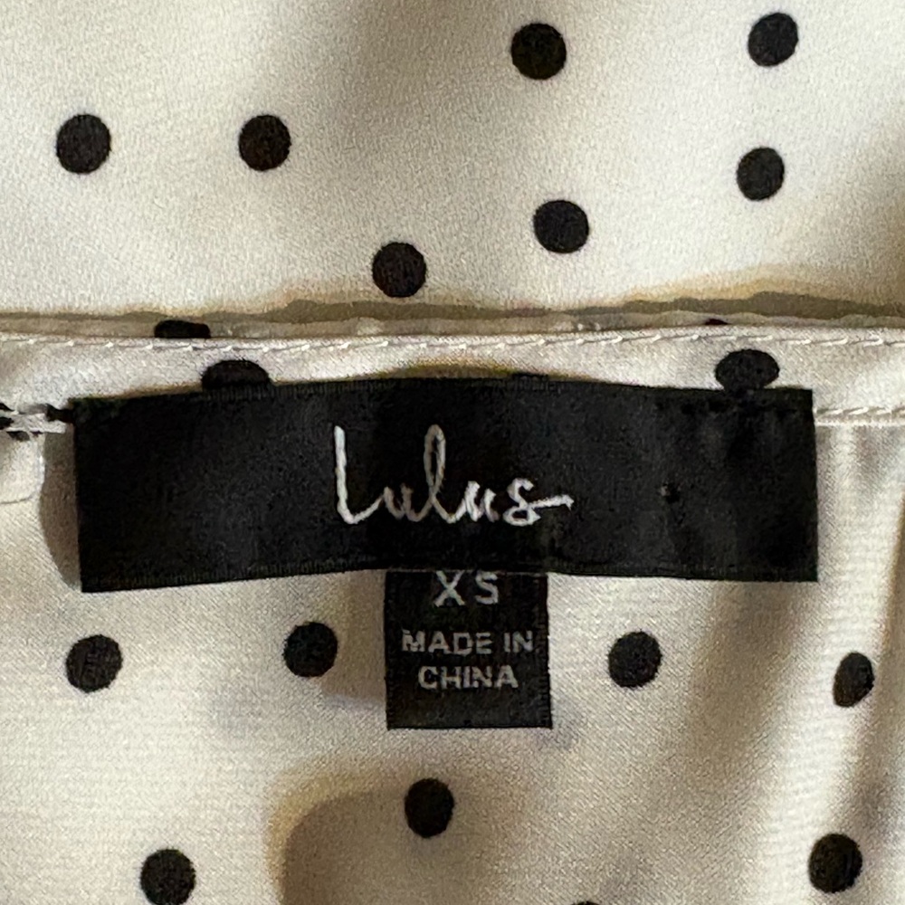 ✨ Lulus Spot in My Heart Polka Dot Satin Mini Dress ✨ XS White - Picture 6 of 7